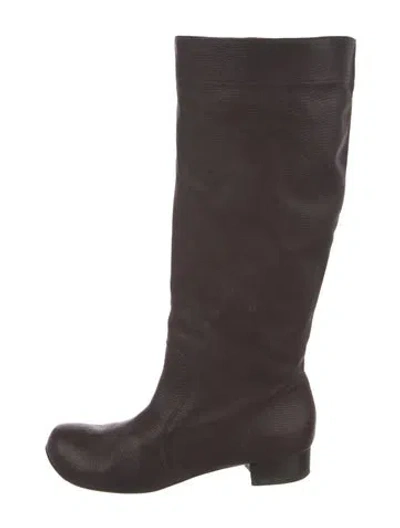 Pre-owned Marni Leather Riding Boots In Brown