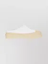 Marni Leather Round Toe Slippers With Rubber Sole In White