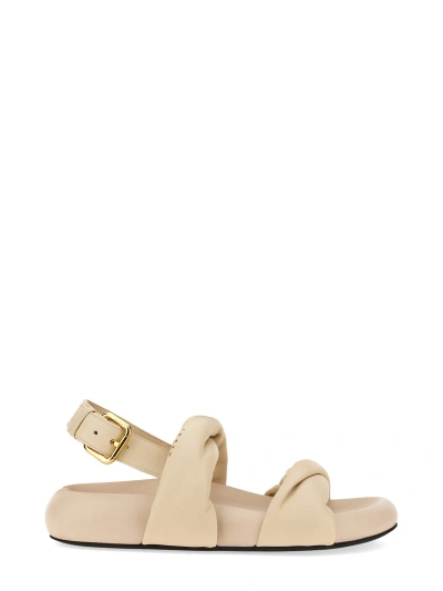 Marni Leather Sandal In Ivory