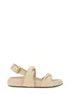 Marni Knotted Design Leather Sandals With Adjustable Buckle In Beige