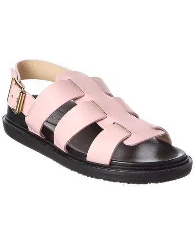 Marni Leather Sandal In Purple