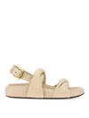 Marni Knotted Design Leather Sandals With Adjustable Buckle In White