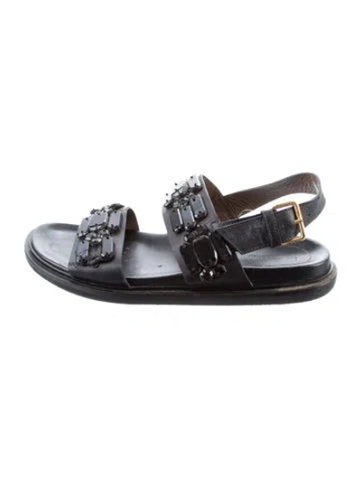 Pre-owned Marni Leather Sandals In Black