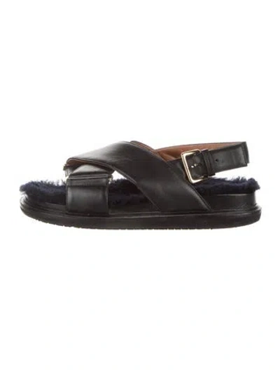 Pre-owned Marni Leather Sandals In Black