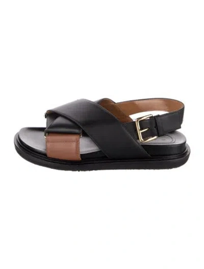 Pre-owned Marni Leather Sandals In Black