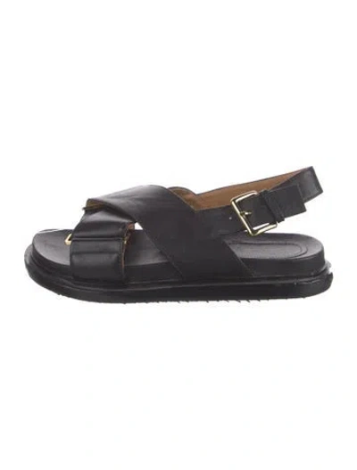 Pre-owned Marni Leather Sandals In Black