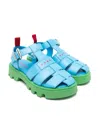 Marni Leather Fisherman Sandals In Blue