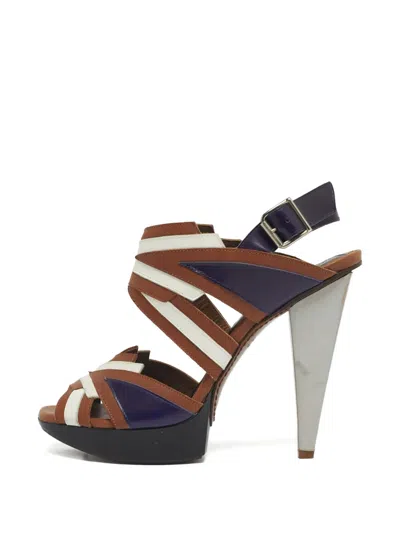 Pre-owned Marni Leather Sandals In Brown