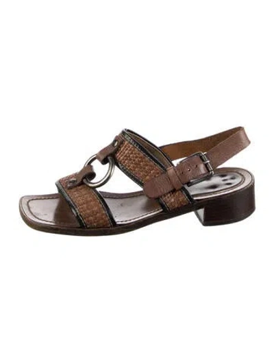 Pre-owned Marni Leather Sandals In Brown