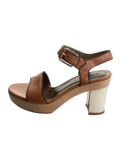 Pre-owned Marni Leather Sandals In Brown