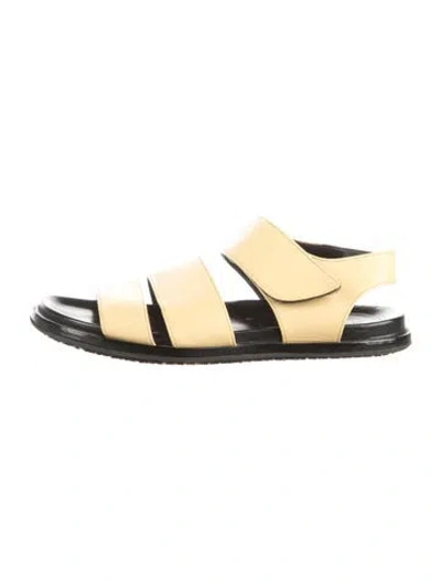 Pre-owned Marni Leather Sandals In Gold