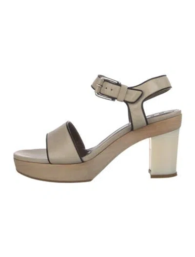 Pre-owned Marni Leather Sandals In Neutral