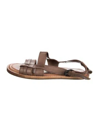 Pre-owned Marni Leather Sandals In Neutrals