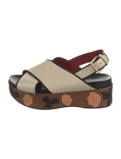 Pre-owned Marni Leather Sandals In Neutrals
