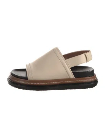 Pre-owned Marni Leather Sandals In Neutrals