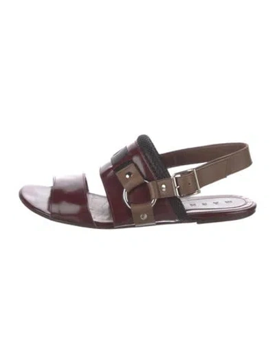 Pre-owned Marni Leather Sandals In Red