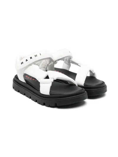 Marni Kids' Leather Sandals In White