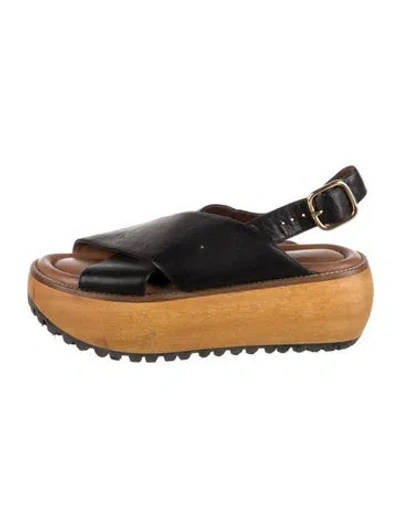 Pre-owned Marni Leather Sandals In Yellow