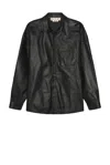 Marni Leather Shirt In Black