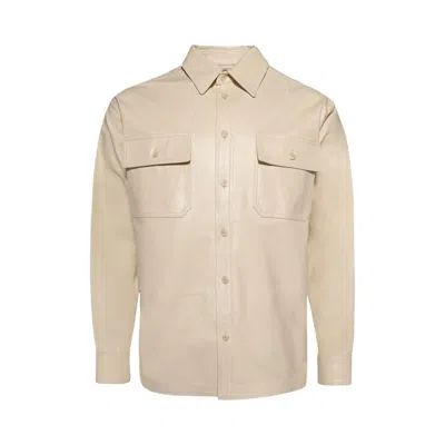 Pre-owned Marni Leather Shirt 'limestone' | Tan | Men's Size 54