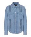 Marni Leather Shirt  In Blue