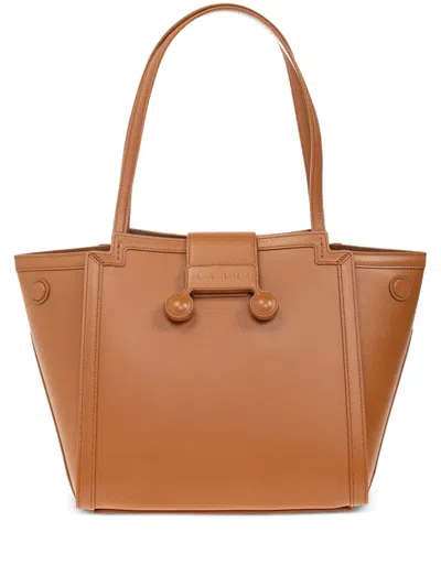 Marni Leather Shoulder Bag In 褐色