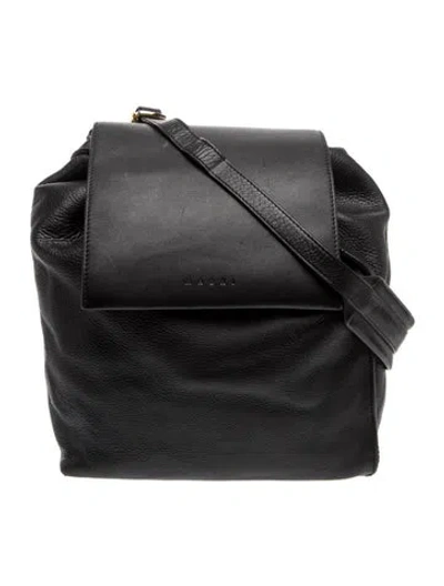 Pre-owned Marni Leather Shoulder Bag In Black