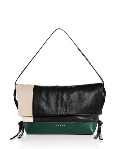 Marni Leather Shoulder Bag In Black