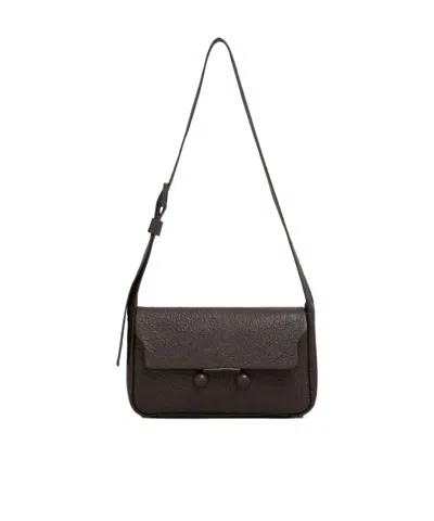 Marni Leather Shoulder Bag In Black