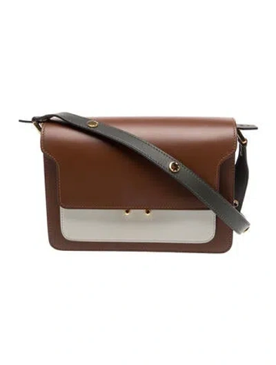 Pre-owned Marni Leather Shoulder Bag In Brown