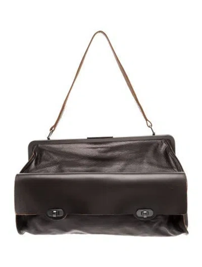 Pre-owned Marni Leather Shoulder Bag In Brown