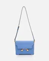 Marni Leather Shoulder Bag In Clear Blue