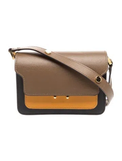 Pre-owned Marni Leather Shoulder Bag In Gray