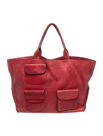 Pre-owned Marni Leather Shoulder Bag Large In Red