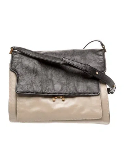 Pre-owned Marni Leather Shoulder Bag In Neutral