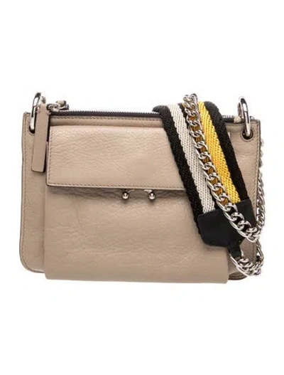 Pre-owned Marni Leather Shoulder Bag In Neutral