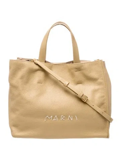 Pre-owned Marni Leather Shoulder Bag In Neutrals