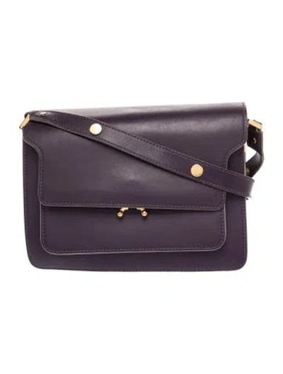 Pre-owned Marni Leather Shoulder Bag In Purple