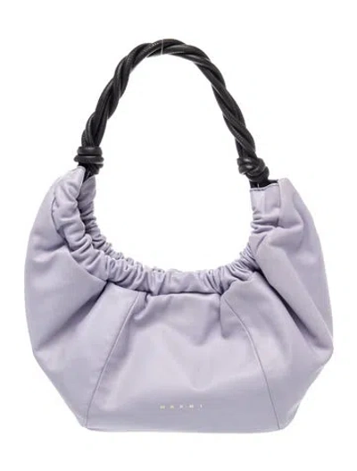 Pre-owned Marni Leather Shoulder Bag In Purple