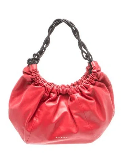 Pre-owned Marni Leather Shoulder Bag In Red