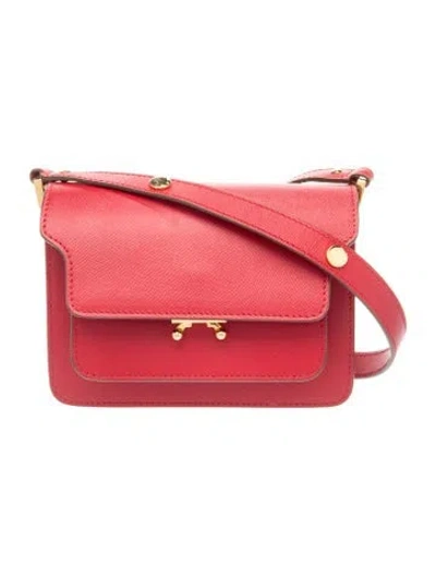 Pre-owned Marni Leather Shoulder Bag In Red