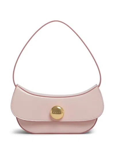 Marni Schultertasche Aus Leder In Rosa