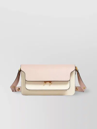 Marni Leather Shoulder Bag Trunk Design In Neutrals