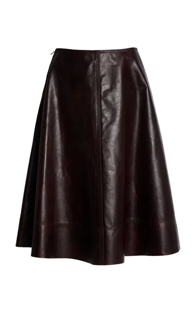 Marni Leather Skirt In Brown
