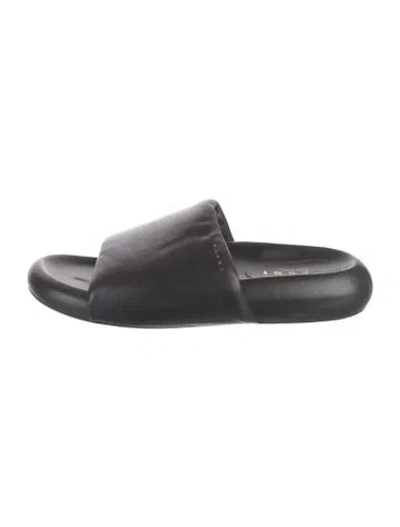 Pre-owned Marni Leather Slides In Black