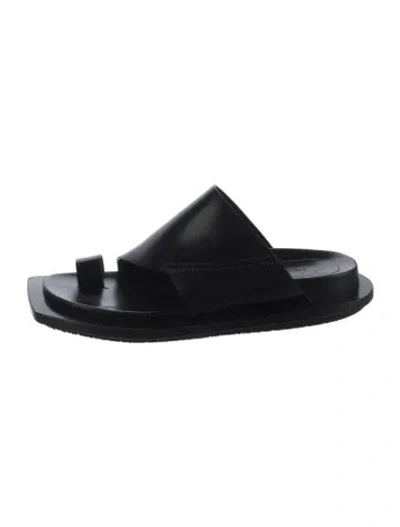 Pre-owned Marni Leather Slides In Black