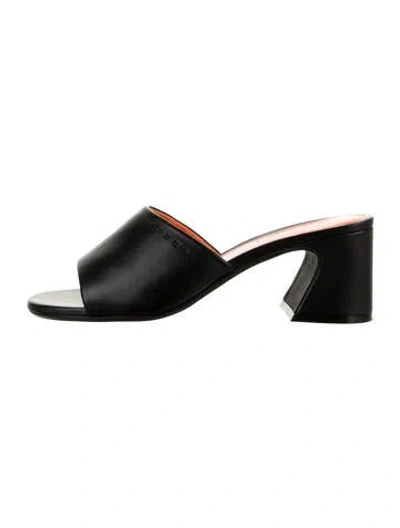 Pre-owned Marni Leather Slides In Black