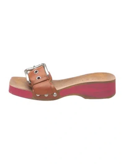 Pre-owned Marni Leather Slides In Brown