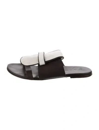 Pre-owned Marni Leather Slides In Grey