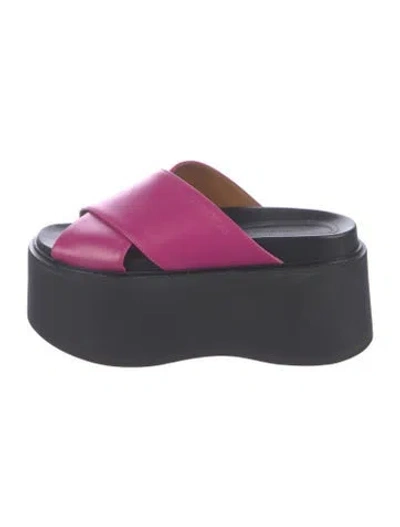 Pre-owned Marni Leather Slides In Multicolor